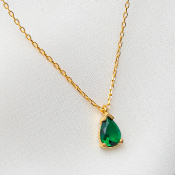 Tiny Emerald Chooker Necklace, May Birthstone Necklace