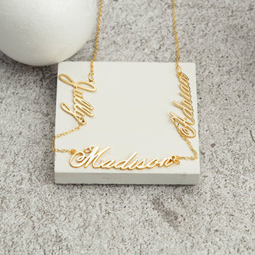 Theree Name Necklace