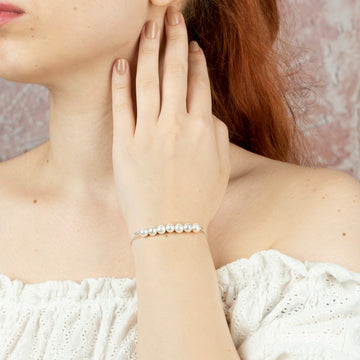 Dainty Pearl 14k Gold Pearl Bracelet