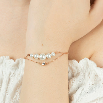 Silver Layered Pearl Bracelet