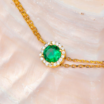 Emerald Green Hand Bracelet Chain, Dainty Hand Bracelet, Emerald May Birthstone Hand Bracelet, Gift For Women, Emerald Jewelry