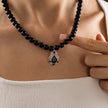 Onyx 925 Sterling Silver Statement Necklace