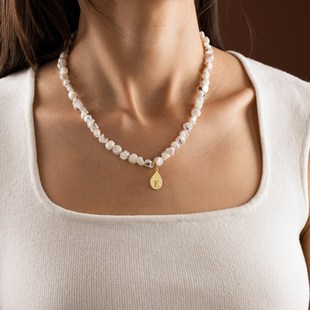 Irregular Mother of Pearl & 925 Sterling Silver
