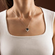Onyx Style Pavé Square Necklace in 925 Sterling Silver
