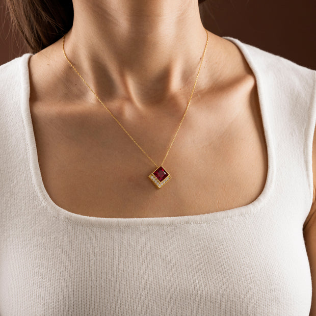Ruby Pave Statement Necklace