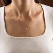 Moissanite Solitaire Necklace in 14K Gold