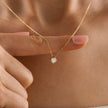 Moissanite Solitaire Necklace in 14K Gold