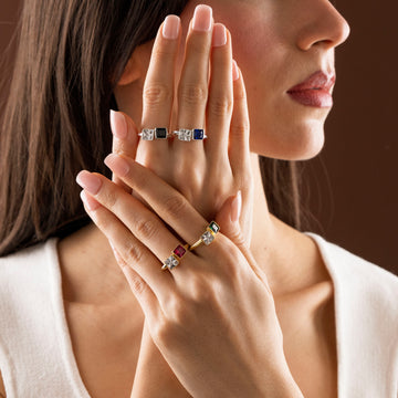 Toi et Moi Ring 925 Sterling Silver