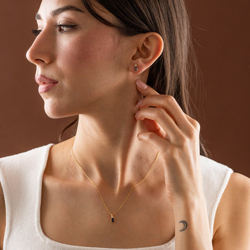 Dainty Amethyst Necklace & Earrings Set