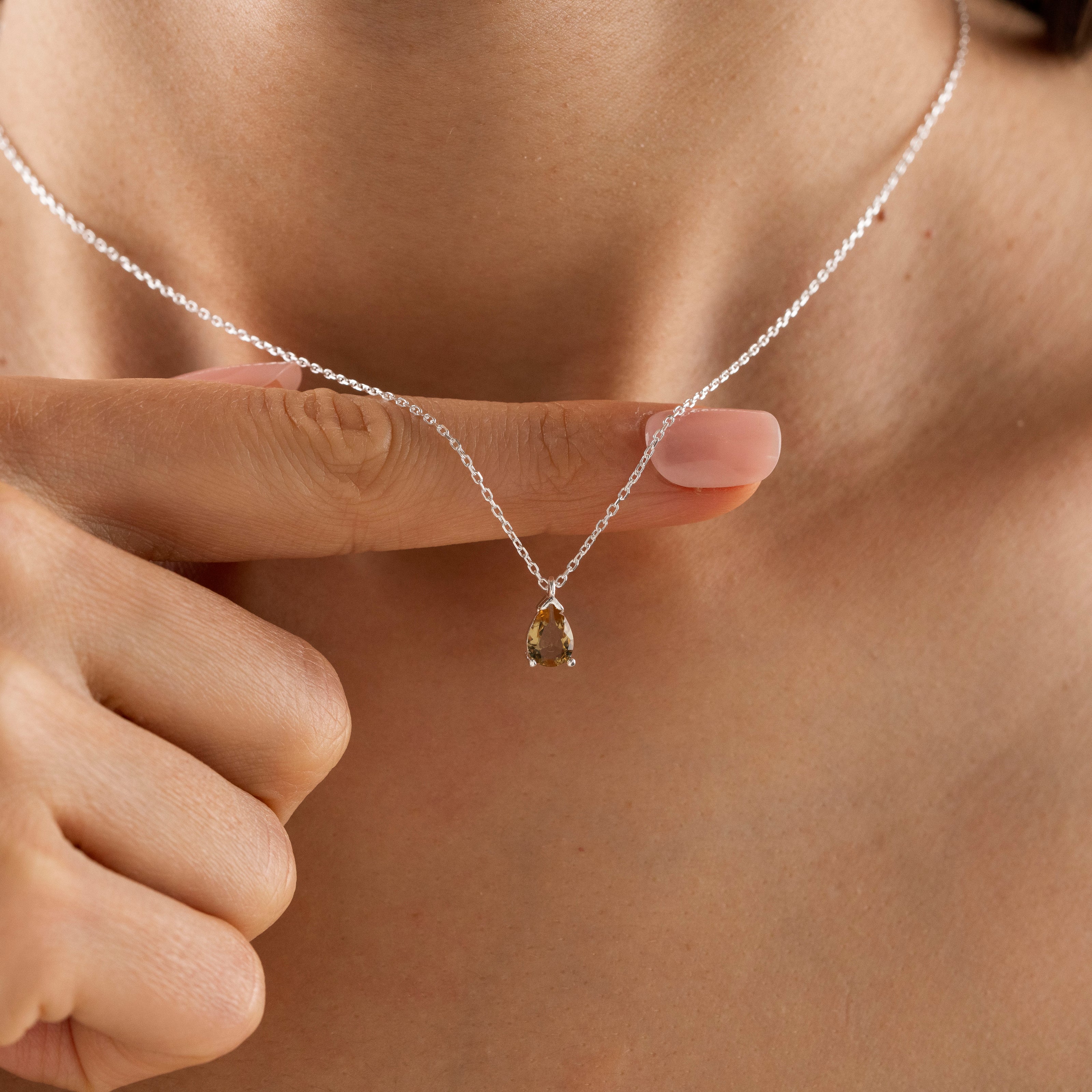 Zultanit Teardrop Necklace Earrings Jewelry Set