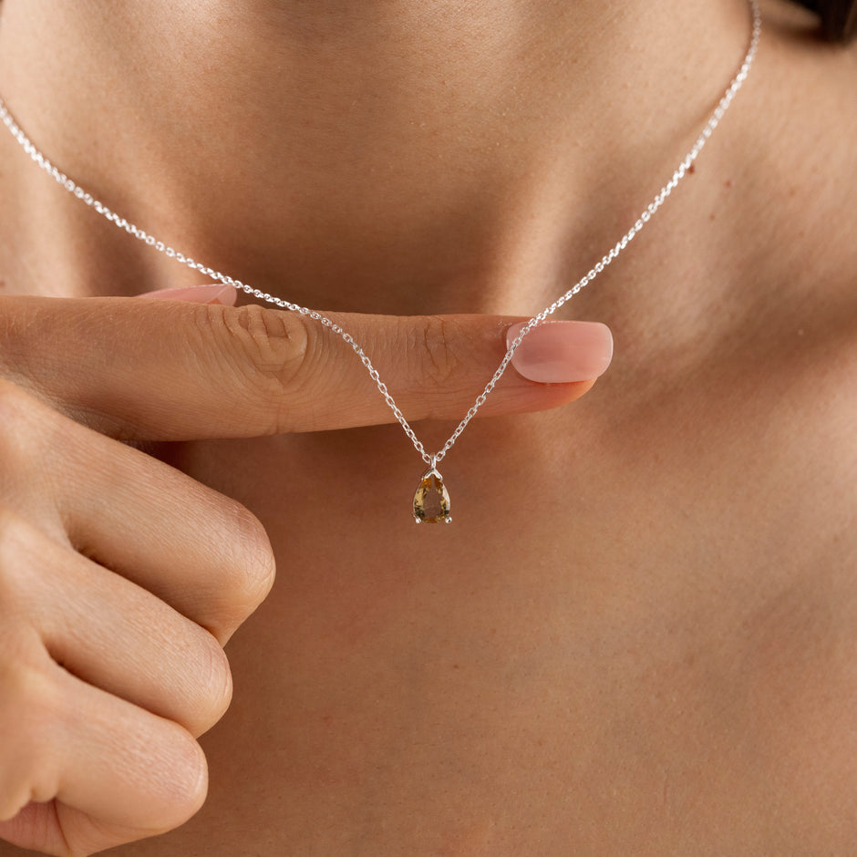 Zultanit Teardrop Necklace Earrings Jewelry Set