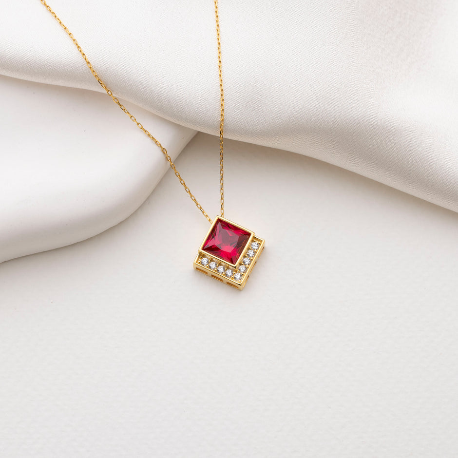 Ruby Pave Statement Necklace