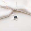 Onyx Style Pavé Square Necklace in 925 Sterling Silver