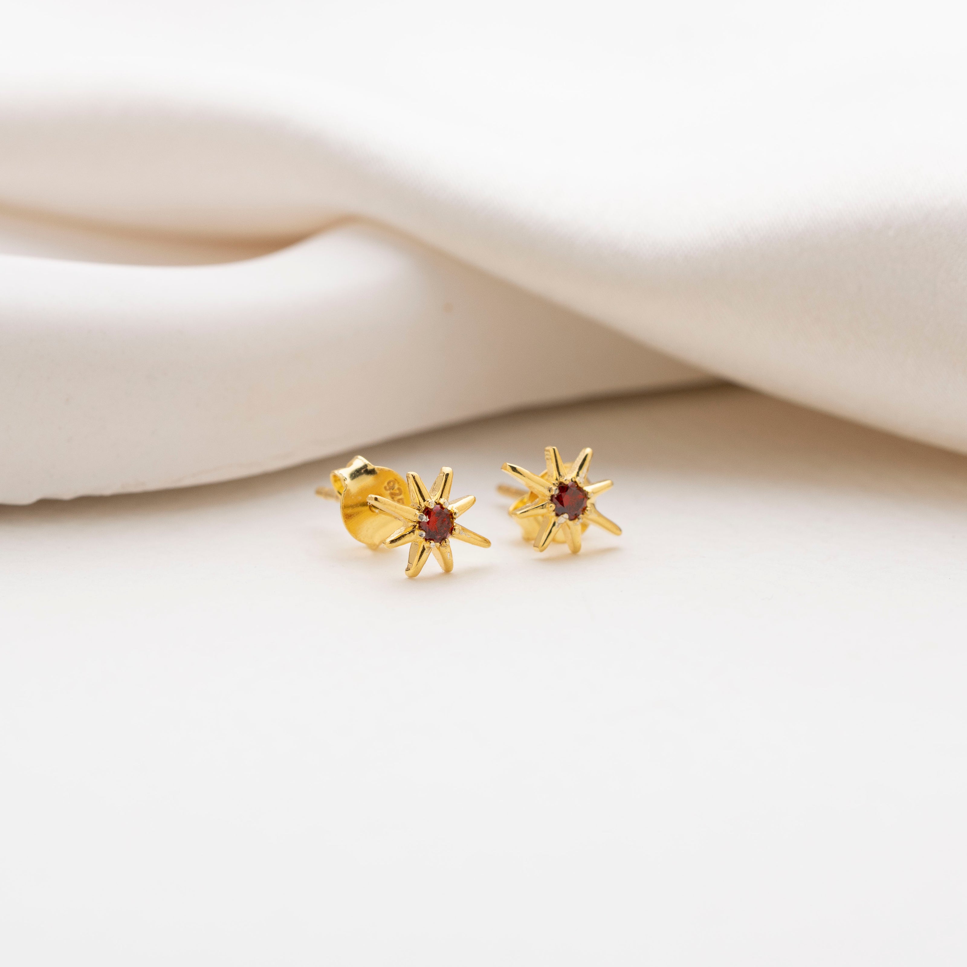 Northstar Birthhstone Stud Earrings 925 Sterling Silver
