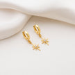 Dainty North Star Dangle Huggie Earrings 925 Sterling Silver