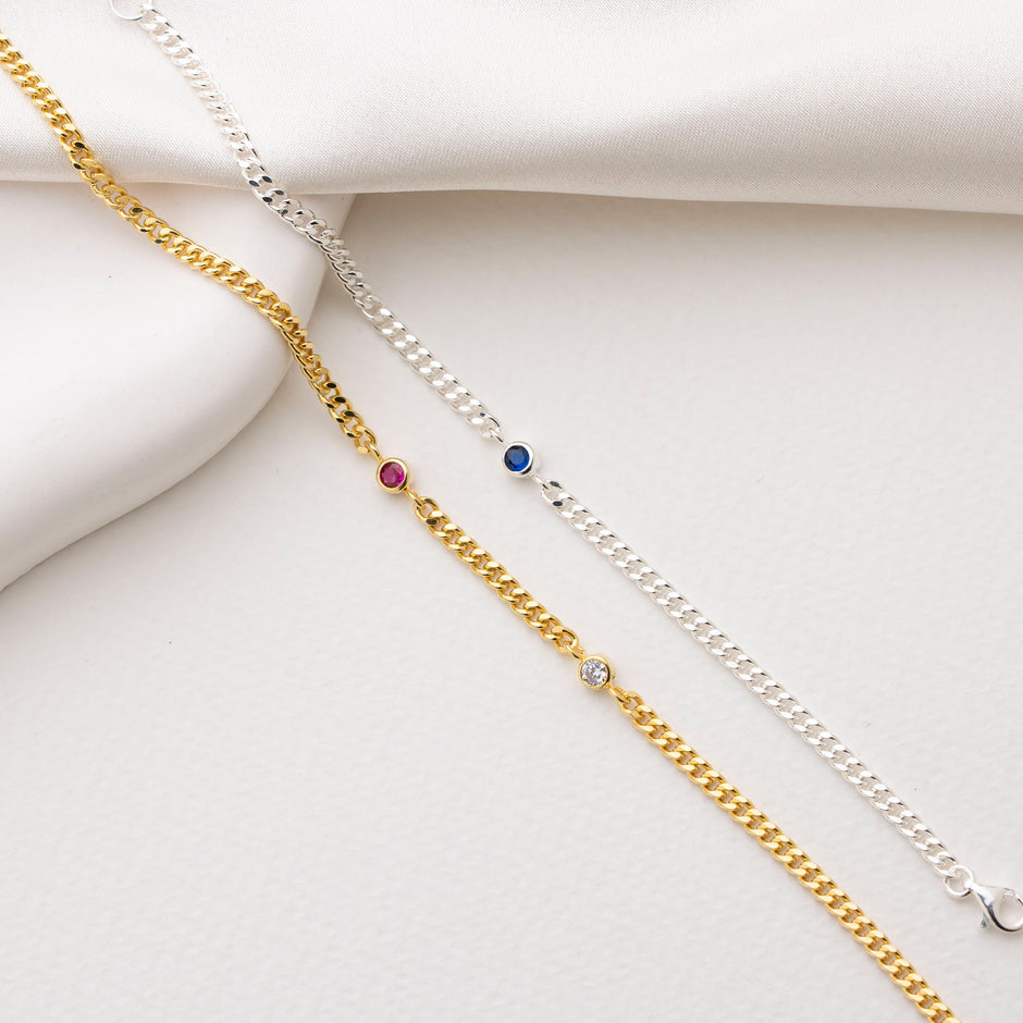 Birthstone Bracelet 925 Sterling Silver