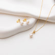 Pearl Necklace and Earrings Set 925 Sterling Silver