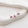 Dainty Drop Ruby Jewelry Set