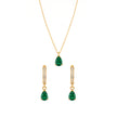 Elegant Pear-Cut Emerald Green Jewelry Set