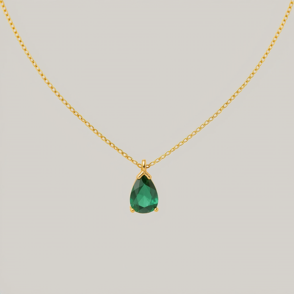 Handmade Emerald Teardrop Set