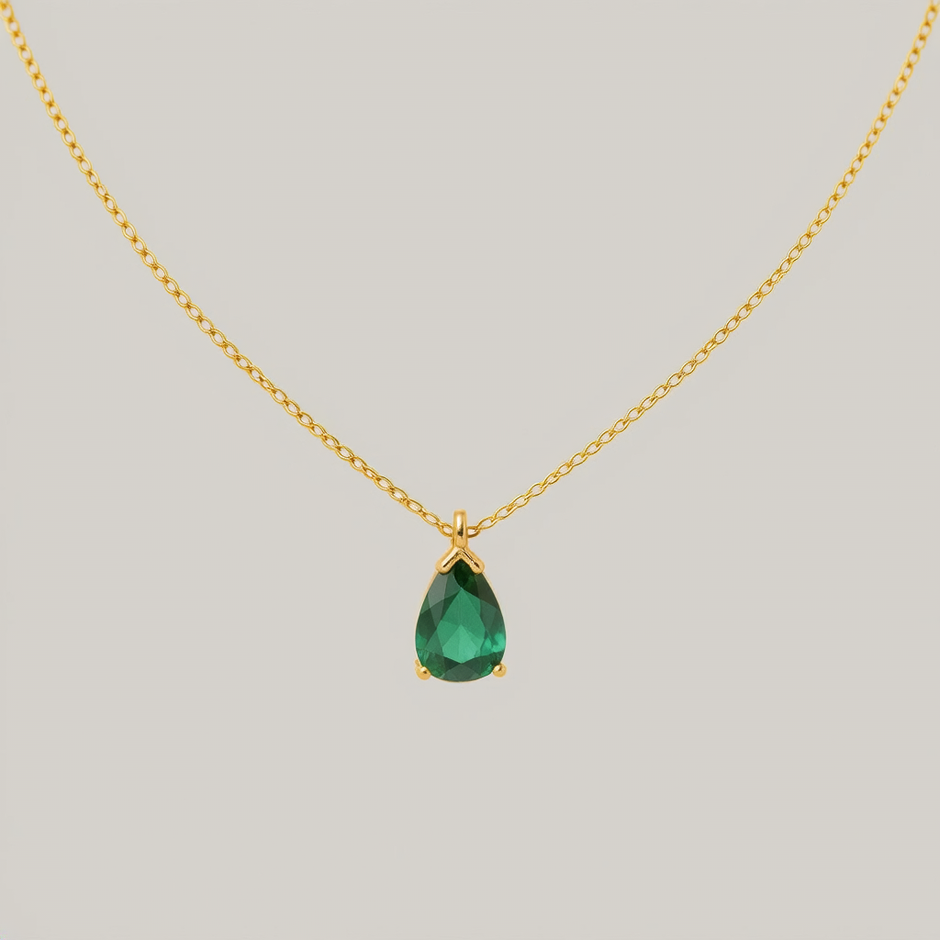 Handmade Emerald Teardrop Set