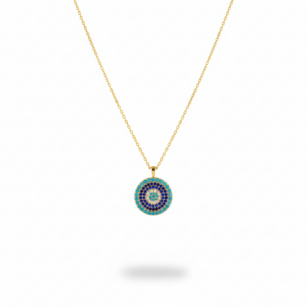 Pave Turkuaz Evil Eye Necklace