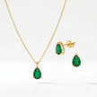 Handmade Emerald Teardrop Set