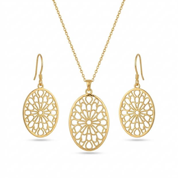 Signature Design 925 Sterling Silver Pendant & Earrings Jewelry Set