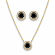 Onyx Necklace & Earrings Jewelry Set