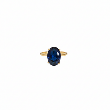 Oval Sapphire Style Blue Zircon Ring