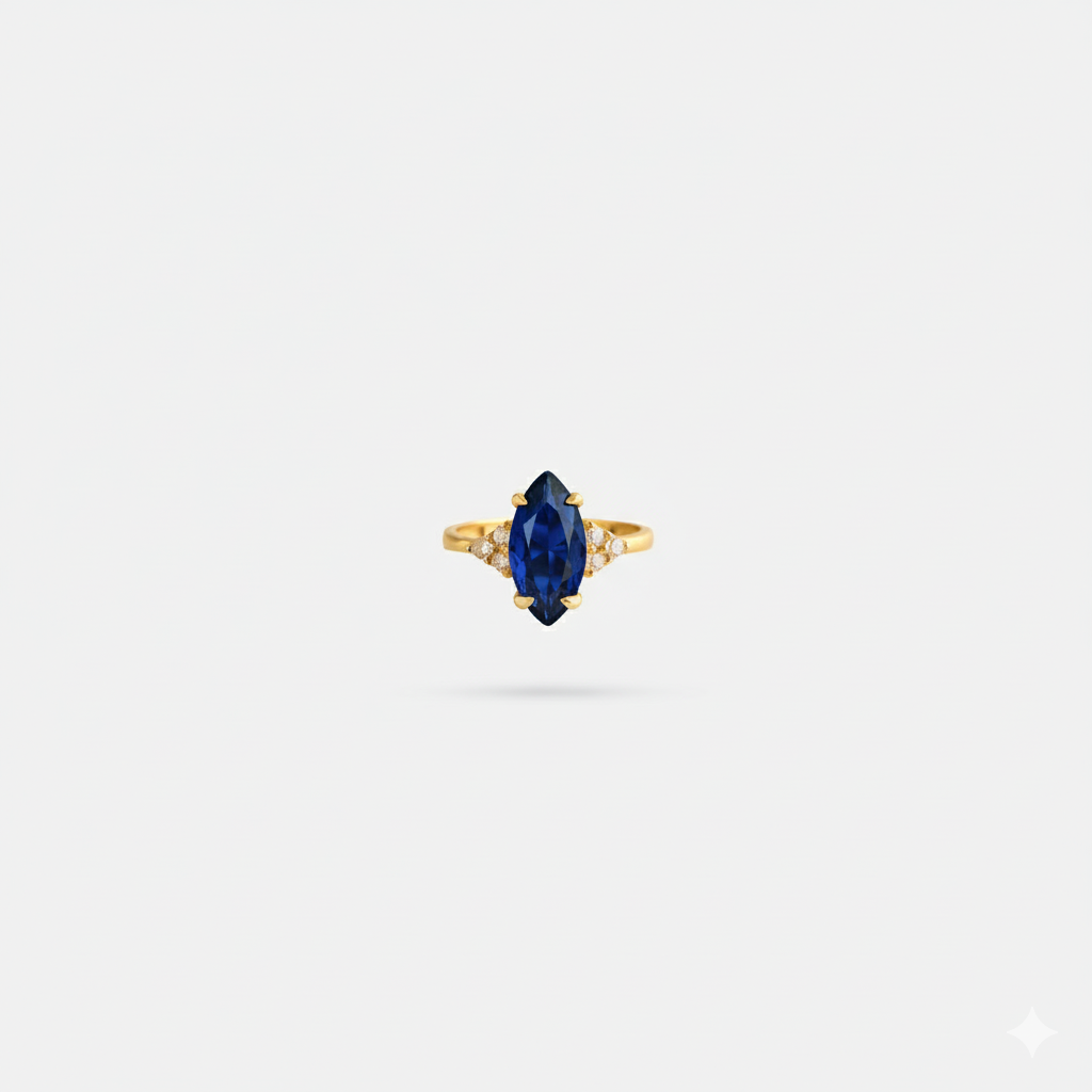 Marquise Cut Sapphire Inspired  925 Silver Zircon Ring