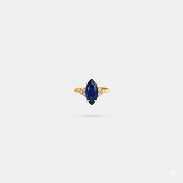 Marquise Cut Sapphire Inspired  925 Silver Zircon Ring