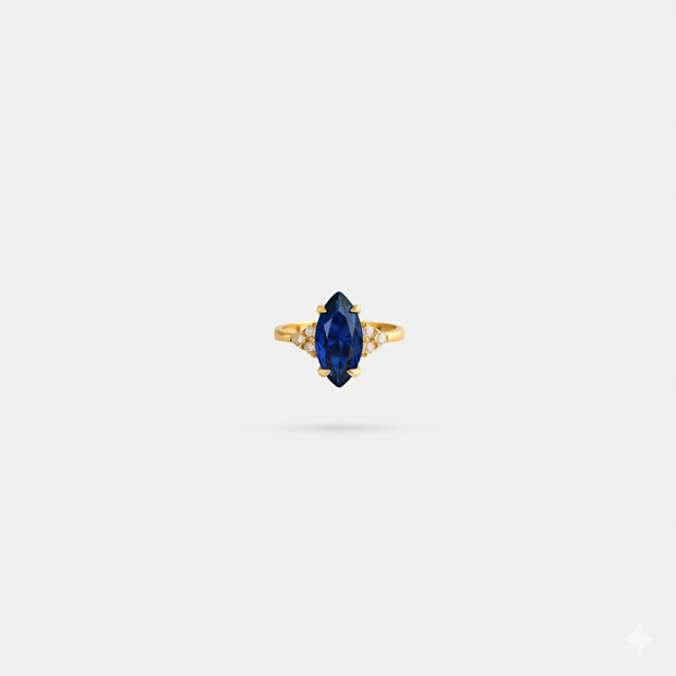 Marquise Cut Sapphire Inspired  925 Silver Zircon Ring