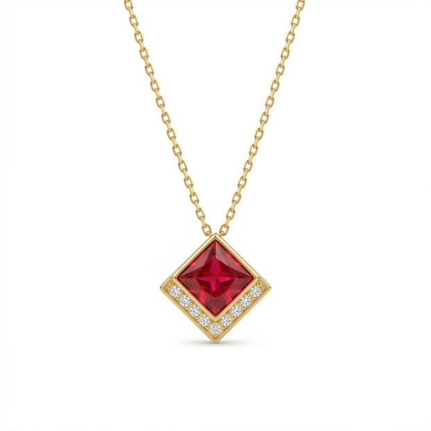Ruby Pave Statement Necklace
