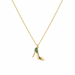 Emerald Stiletto Pendant Necklace  925 Sterling Silver
