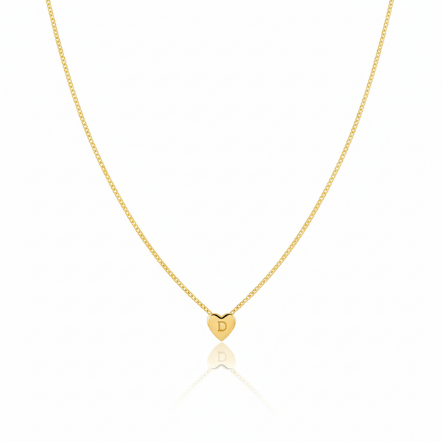 Personalized Puffy Heart Initial Necklace