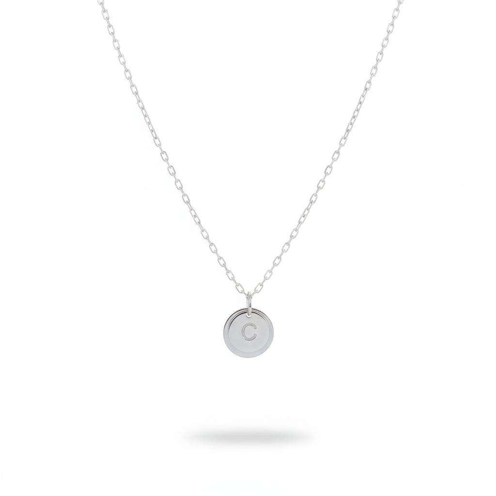 Personalized Double Plate Disc Necklace 925 Sterling Silver