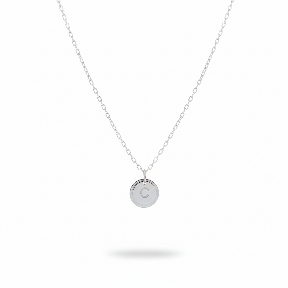 Personalized Double Plate Disc Necklace 925 Sterling Silver