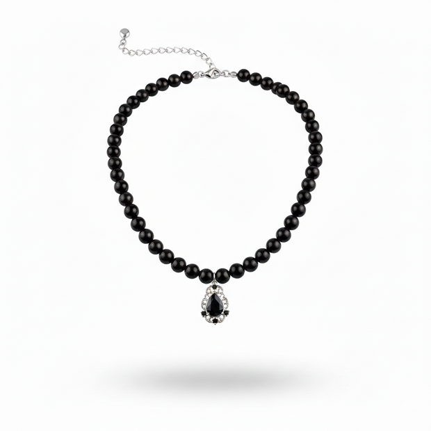 Onyx 925 Sterling Silver Statement Necklace