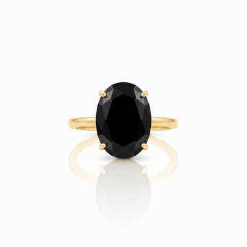Oval Black Onyx Style Zircon Ring