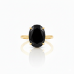 Oval Black Onyx Style Zircon Ring