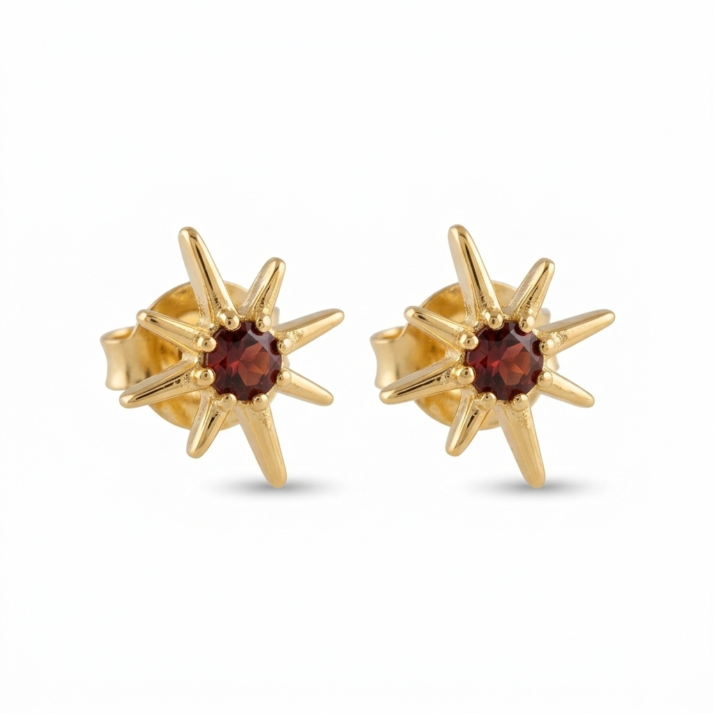 Northstar Birthhstone Stud Earrings 925 Sterling Silver