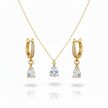 Elegant Pear-Cut Diamond Look Jewelry Set