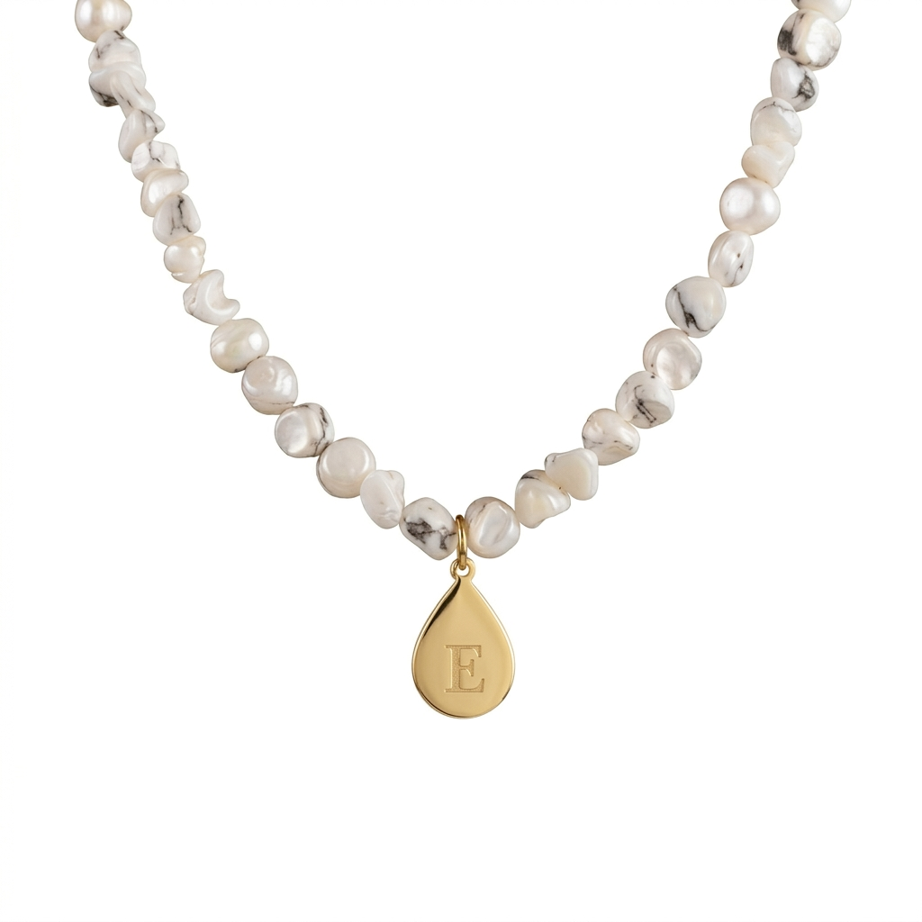 Irregular Mother of Pearl & 925 Sterling Silver