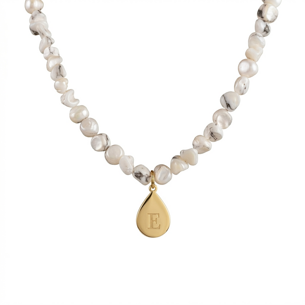Irregular Mother of Pearl & 925 Sterling Silver