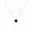 Onyx Style Pavé Square Necklace in 925 Sterling Silver