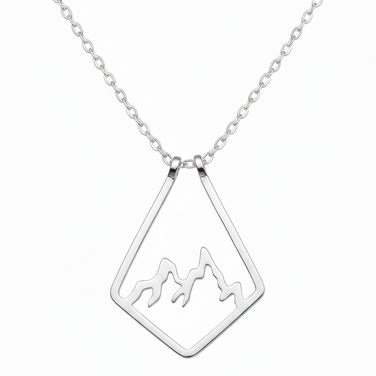 14K Solid Gold Mountain Ring Holder Necklace