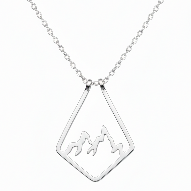 14K Solid Gold Mountain Ring Holder Necklace
