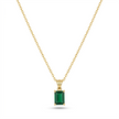 Handmade Emerald Cut Green Necklace 925 Sterling Silver