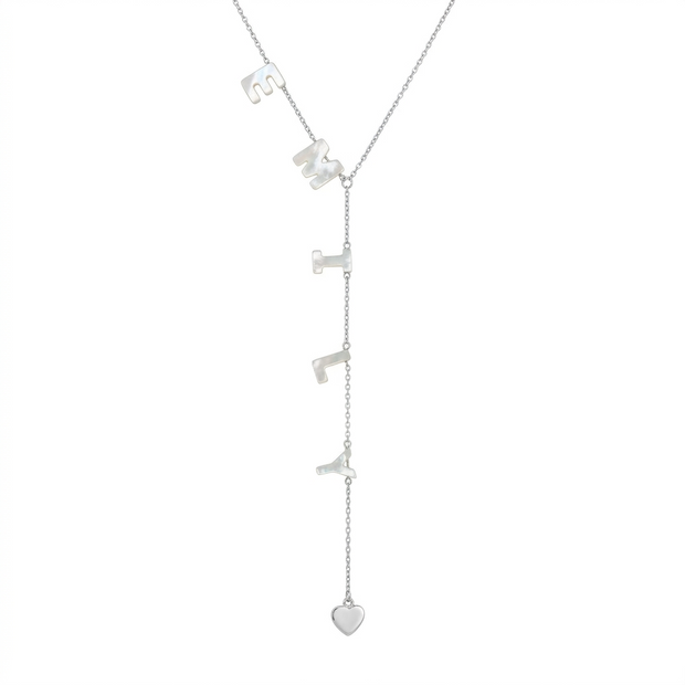Mother of Pearl Lariat Name Necklace